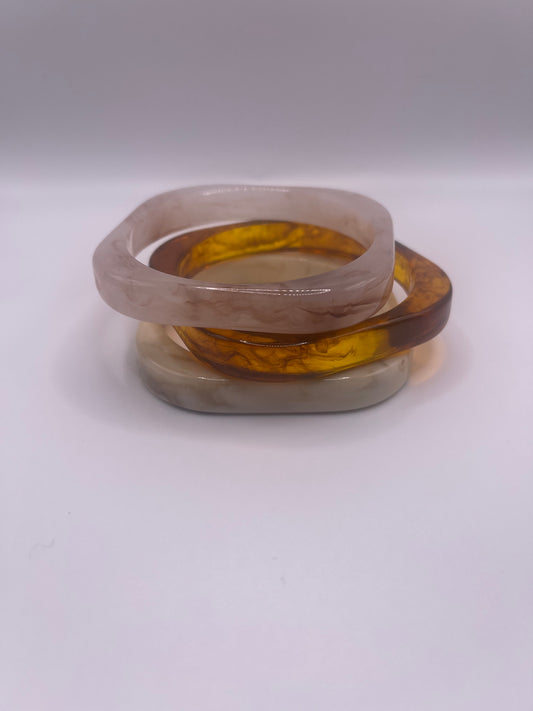 Resin Marble Bracelet Set