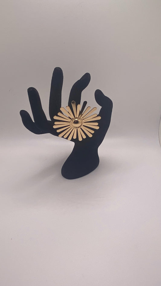 Large Gold Sun Flower Ring