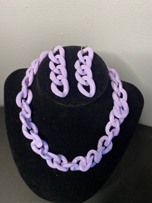 Lavender Chain Necklace Set